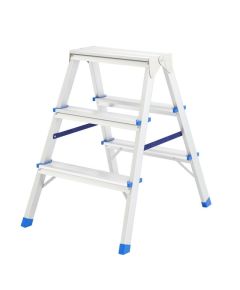 Стремянка двусторонняя 3 ступени алюминиевая Сибртех 97923, фото  - Метэкс