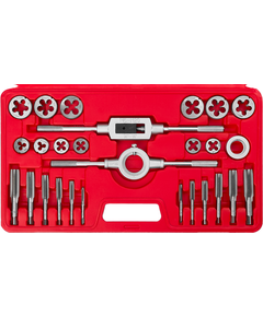 Набор метчиков и плашек 27 предметов 9ХС ЗУБР 28123-Н27, фото  - Метэкс