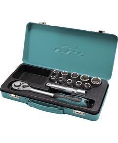 Набор торцевых головок 1/2" 10-24 мм с трещоточным ключом 12 предметов STELS 13577, фото  - Метэкс