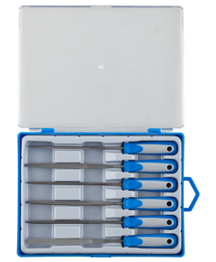 Набор надфилей двухкомпонентная ручка насечка 2-бархатная 100 мм 6 шт ЗУБР 16020-2-H6, фото  - Метэкс