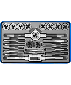 Набор метчиков и плашек 24 предмета Р6М5 ЗУБР 28110-Н24, фото  - Метэкс