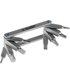 Ключи имбусовые складные 8в-1 универсальные ЗУБР 27423-H8, фото  - Метэкс