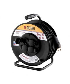 Удлинитель на катушке 50 м 4-местный Кг-хл 3х2,5 DENZEL 95985, фото  - Метэкс