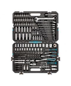 Набор инструментов 1/2", 3/8", 1/4" пластиковый кейс 216 предметов GROSS 14157, фото  - Метэкс