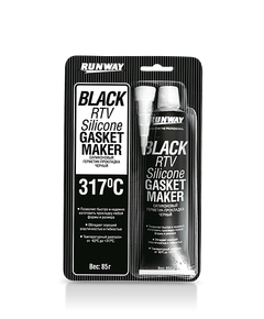 Силиконовый герметик-прокладка (черный) RUNWAY RW8501, фото  - Метэкс