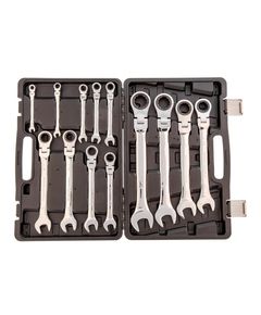 Набор ключей комбинированных трещоточных 8-32 мм  шарнирные 13 шт MATRIX 14798, фото  - Метэкс