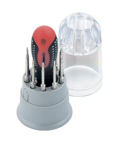 Отвертка для точных работ 11 предметов Fusion в пластиковом пенале MATRIX 11582, фото  - Метэкс