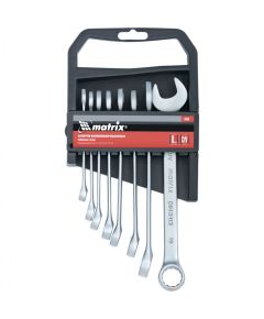 Набор ключей комбинированных 8-19 мм 8 шт матовый хром MATRIX 15406, фото  - Метэкс