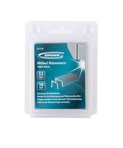 Скобы 10 мм для мебельного степлера усиленные тип 53 1000 шт GROSS 41710, фото  - Метэкс