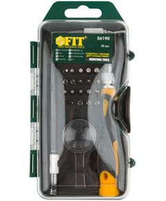 Отвертка с набором бит 33 предмета FIT 56190, фото  - Метэкс