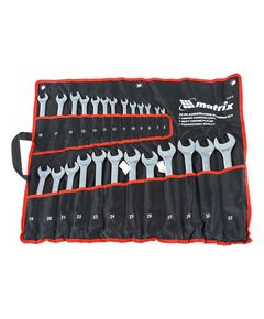 Набор ключей комбинированных 6-32 мм 25 шт матовый хром MATRIX 15413, фото  - Метэкс