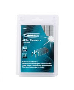 Скобы 10 мм для мебельного степлера усиленные тип 140 1250 шт GROSS 41740, фото  - Метэкс