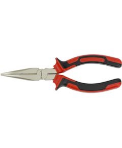 Длинногубцы 160 мм изогнутые Nickel никелированные двухкомпонентные рукоятки MATRIX 17420, фото  - Метэкс