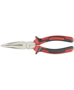 Длинногубцы 200 мм изогнутые Nickel никелированные двухкомпонентные рукоятки MATRIX 17424, фото  - Метэкс