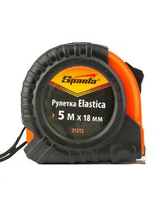 Рулетка 5 м х 18 мм Elastica обрезиненный корпус SPARTA 31312, фото  - Метэкс