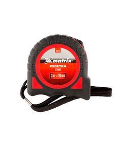 Рулетка 3 м х 16 мм Strong обрезиненный корпус MATRIX 31078, фото  - Метэкс