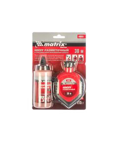 Шнур разметочный 30 м + красный порошок MATRIX 84855, фото  - Метэкс