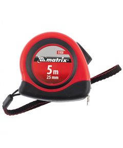 Рулетка 5 м х 25 мм Status autostop Magnet двухкомпонентный корпус зацеп с магнитом MATRIX 31038, фото  - Метэкс
