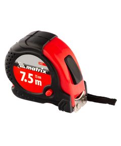 Рулетка 7,5 м х 25 мм Status Magnet fixation обрезиненный корпус зацеп с магнитом MATRIX 31031, фото  - Метэкс