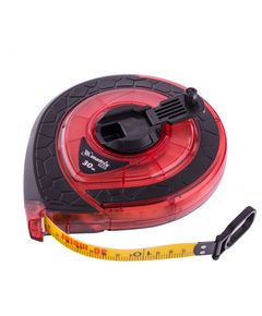 Рулетка геодезическая 30 м х 15 мм фибергласовая лента ПВХ закрытый корпус MATRIX 31271, фото  - Метэкс