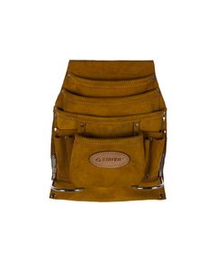 Сумка поясная 10 карманов 2 скобы кожанная STAYER 38517, фото  - Метэкс