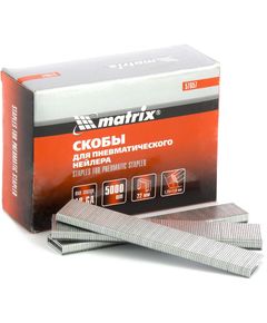 Скобы для пневматического степлера 18GA 1.25 х 1 мм длина 22 мм ширина 5,7 мм 5000 шт MATRIX 57657, фото  - Метэкс