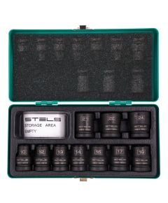 Набор шестигранных ударных торцевых головок 1/2" 10-24 мм 10 шт STELS 13997, фото  - Метэкс