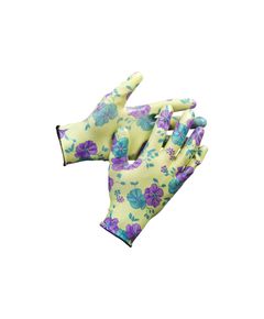 Перчатки садовые с прозрачным нитриловым покрытием L-XL зеленые GRINDA 11295-XL, фото  - Метэкс
