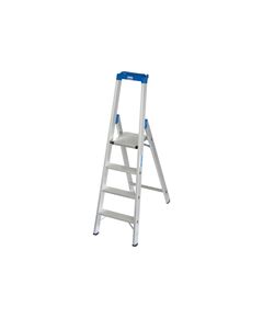 Стремянка 4 ступени алюминиевая с органайзером STABILO KRAUSE 124517, фото  - Метэкс