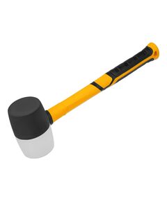 Киянка резиновая 450 г черно-белая резина фибергласовая рукоятка c TPR покрытием DENZEL 11102, фото  - Метэкс