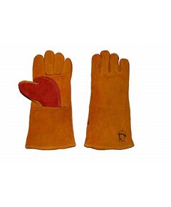 Перчатки д/сварки РОСМАРКА с подкладкой желтый/красный 35 см К1404, фото  - Метэкс