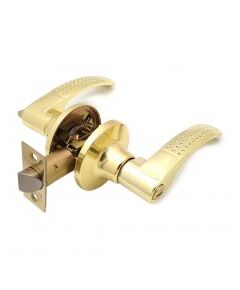 Ручка-защелка SOLLER R 3903 BKPB б/ключа c фиксатором золото, фото  - Метэкс