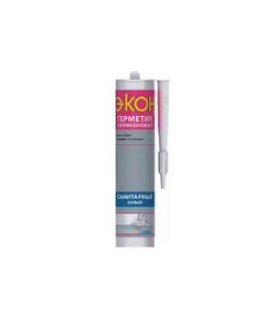 Герметик Экон силиконовый санитарный белый 280г, фото  - Метэкс