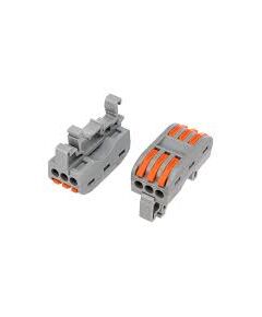 Клемма проходная 3-полюсная с креплением 0,08-4 мм2 СМК 222-423Р, фото  - Метэкс