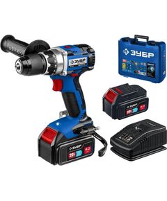 Дрель-шуруповерт аккум. ЗУБР б/щ (2 а/б 4А*ч 20В, ЗУ) Профессионал (DB-201-42), фото  - Метэкс