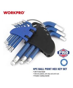 Набор ключей шестигранных 9шт SHORT WORKPRO WP222010, фото  - Метэкс