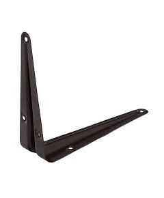 Кронштейн угловой с ребром 200х250 мм черный, фото  - Метэкс