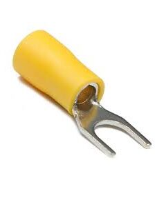 Наконечник вилочный изолированный 6.5 мм 4-6 мм ² (НВи 6.0-6 / НВи 5,5-6) желтый REXANT 10шт/уп, фото  - Метэкс