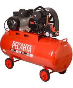 Компрессор ременной масляный (2,5 кВт, 400л/мин, 100л, 220В) РЕСАНТА КП-100/400Р (74/7/5), фото  - Метэкс