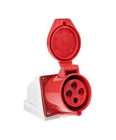 Розетка стационарная 124 3Р+РЕ 32А 380В IP44 ЭРА, фото  - Метэкс