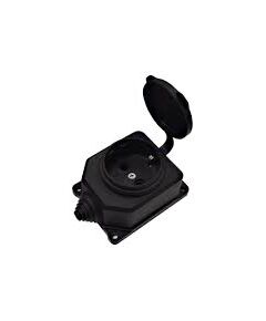 Колодка настенная однофазная с заглушкой "КОМПАКТ" каучук черный 3032, фото  - Метэкс