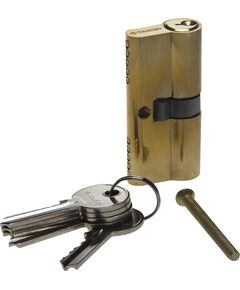 Цилиндровый механизм 60 мм ключ-ключ 5-PIN латунь ЗУБР 52101-60-1, фото  - Метэкс