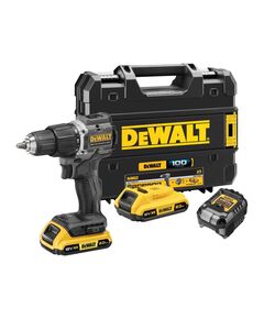 Дрель-шуруповерт ударн. аккум. DEWALT б/щ (2 а/б 2А*ч 18В, ЗУ) DCD100D2T-QW (DCD100D2T-QW), фото  - Метэкс