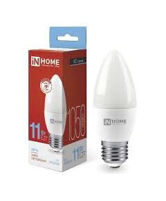 Лампочка IN HOME LED-СВЕЧА-VC 11 Вт Е27 6500К, фото  - Метэкс