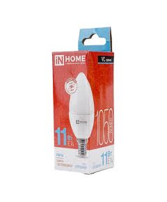 Лампочка IN HOME LED-СВЕЧА-VC 11 Вт E14 6500K, фото  - Метэкс