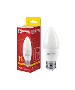 Лампочка IN HOME LED-СВЕЧА-VC 11 Вт Е27 3000К, фото  - Метэкс