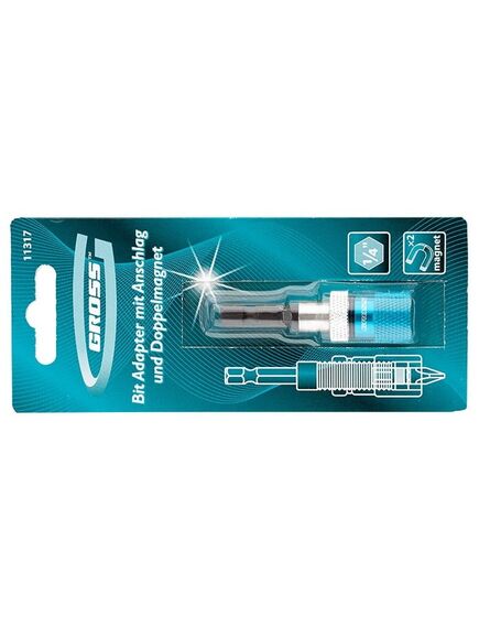 Адаптер для бит с ограничителем и двойным магнитом 1/4 GROSS 11317, фото , изображение 4 - Метэкс