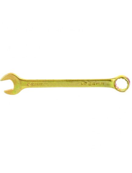 Ключ комбинированный 24 мм желтый цинк СИБРТЕХ 14986, фото  - Метэкс