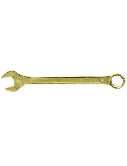 Ключ комбинированный 27 мм желтый цинк СИБРТЕХ 14987, фото  - Метэкс