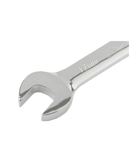 Ключ комбинированный трещоточный 17 мм шарнирный зеркальный хром MATRIX 14869, фото , изображение 2 - Метэкс